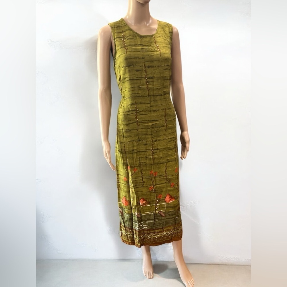 Casual Corner Annex 90’s vintage shift Green tulip Dress-10